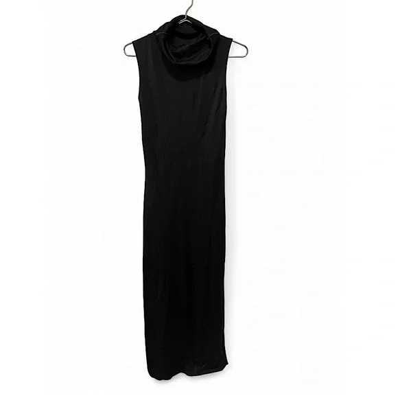 Dolls Kill Black Turtleneck Sleeveless Maxi Dress - Picture 8 of 9
